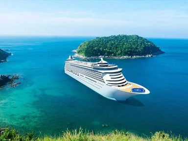 image of a cruise ship on the ocean 