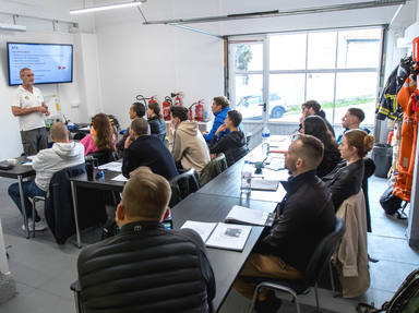 Seascope France students in the classroom in Antibes listening to our teacher instructions 