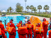 Ged giving instruction to Seascope France students at the swimming pool in Antibes